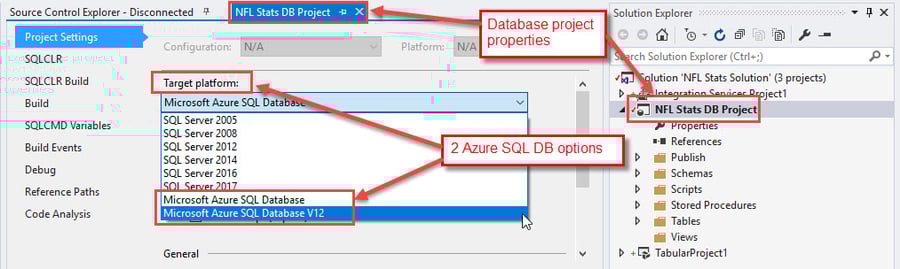 Database Properties in Visual Studio Database Projects