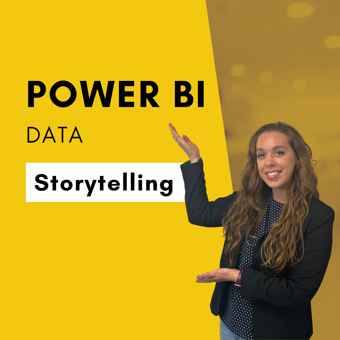 Power BI Data Storytelling with photo of Pragmatic Works Power BI instructor Allison Gonzalez