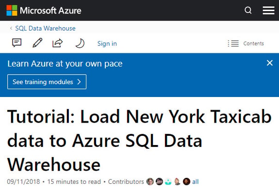 Easily Load Free Sample Data for Azure SQL Data Warehouse