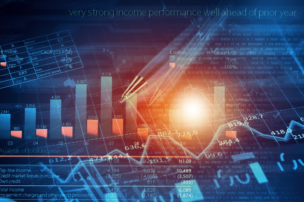 Background image with financial charts and graphs on media backdrop-1