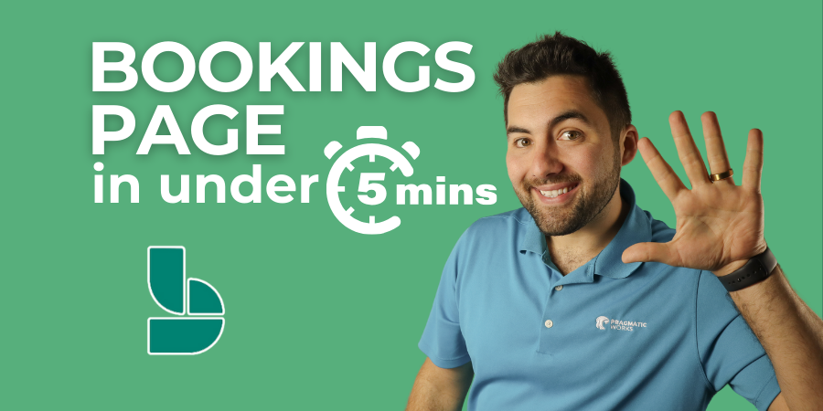 Bookings page in under 5 minutes